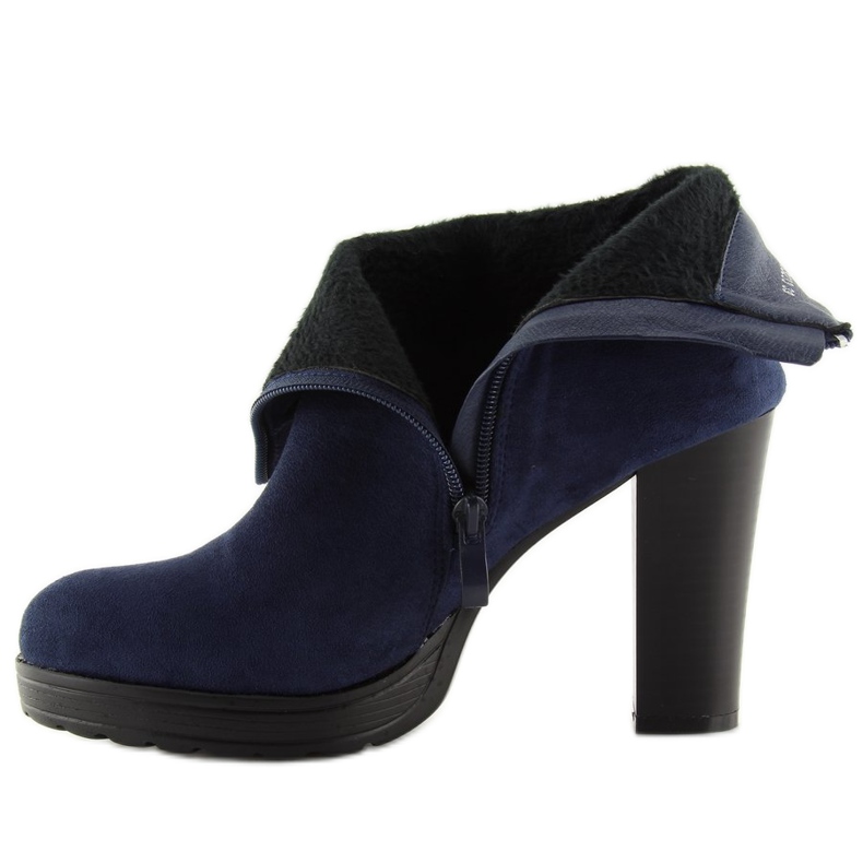 Navy blue magas sarkú csizma BK3233 Navy sötétkék 2 Navy blue magas sarkú csizma BK3233 Navy sötétkék 2