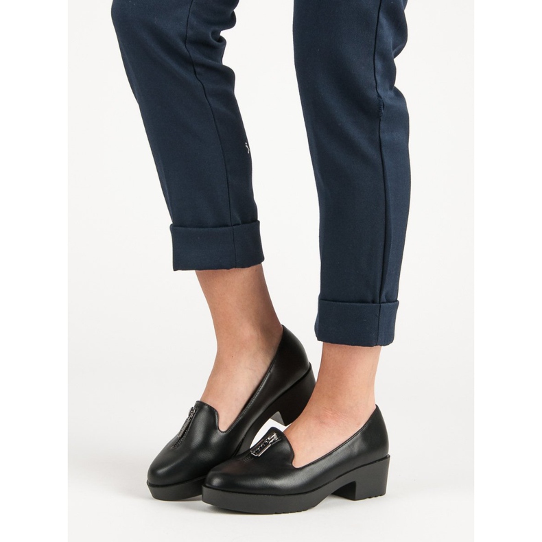 Comer Fekete magas sarkú cipő 1