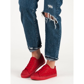 Sport Piros cipők kristályokkal 1