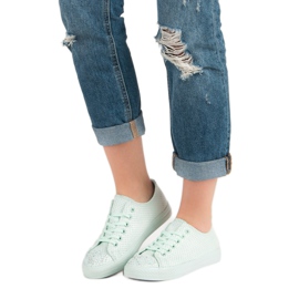 Sport Menta cipők kristályokkal zöld 1