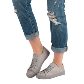 Sport Szürke cipők kristályokkal 1