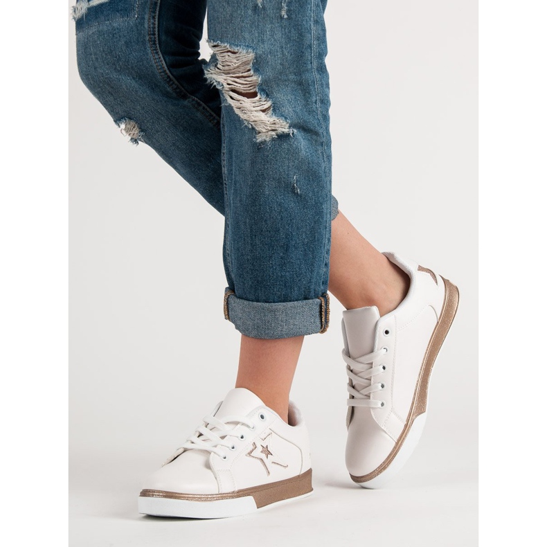 Női sportcipő fehér sárga 1