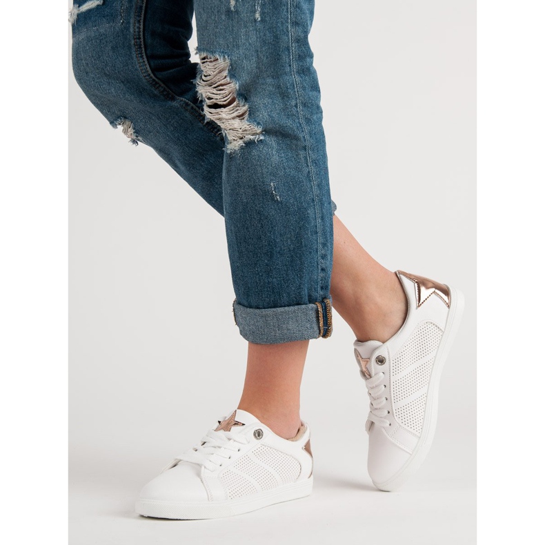 Alacsony sportcipő fehér sárga 1