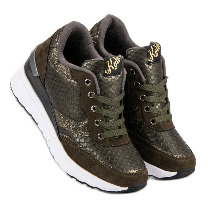 Kylie Divatos cipő mintával zöld 2