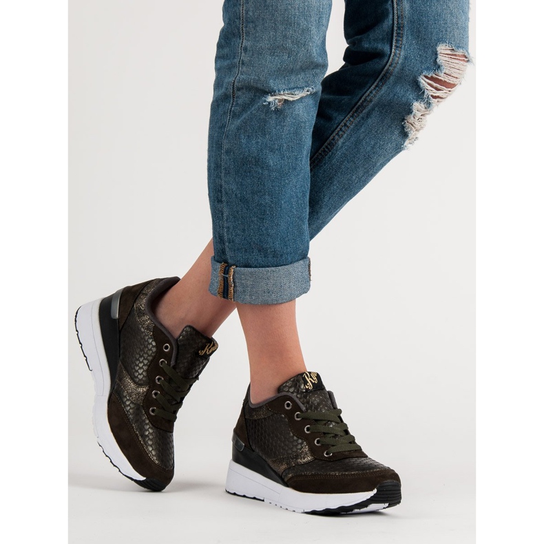 Kylie Divatos cipő mintával zöld 1