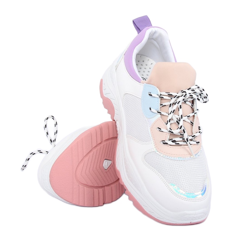 Fehér és lila sportcipő B0-63 FEHÉR / LILA 1