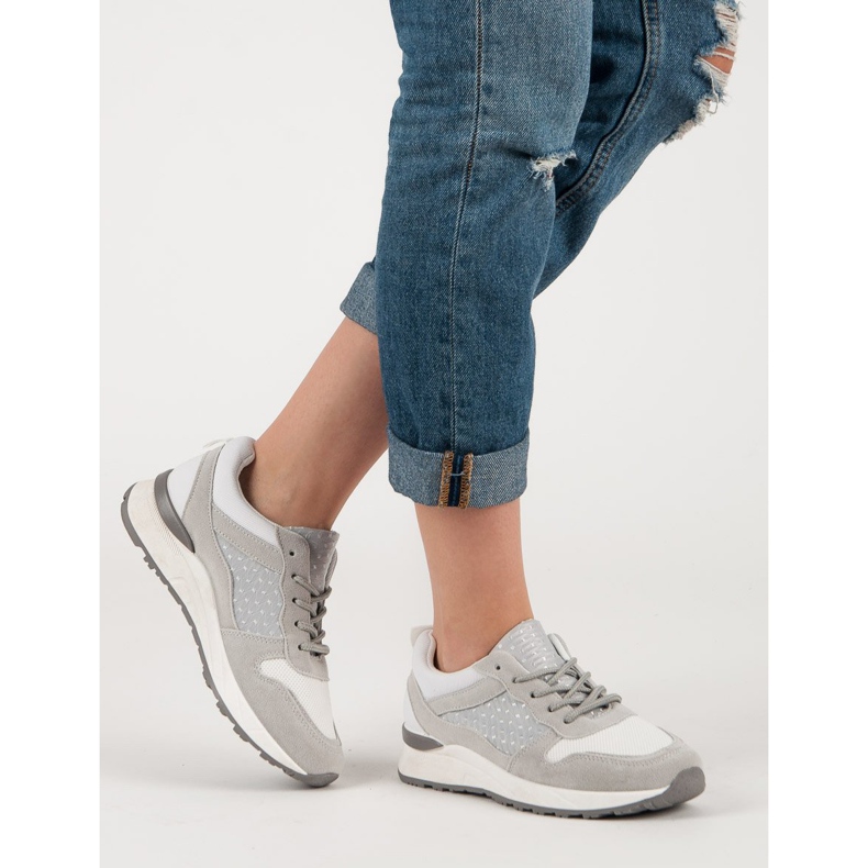 Kényelmes sportcipő fehér szürke 2