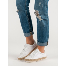 Kötött Espadrilles fehér szürke 2