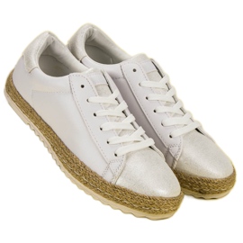 Kötött Espadrilles fehér szürke 1