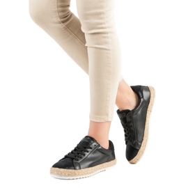 Kötött Espadrilles fekete 2