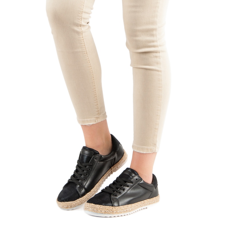 Kötött Espadrilles fekete 1