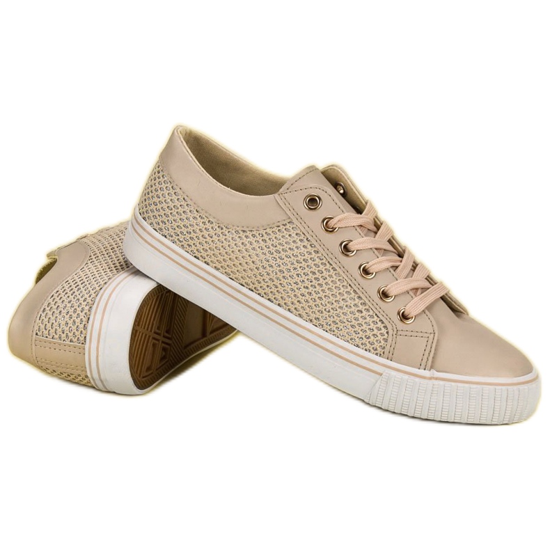 Alacsony cipők hálóval barna 1