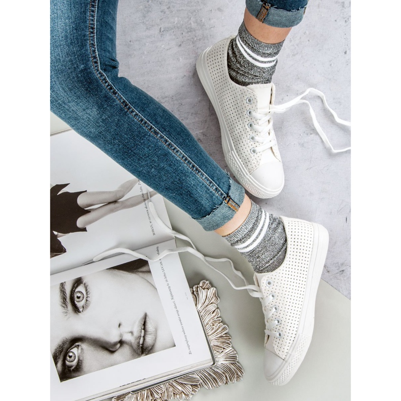 Kylie Áttört Cipők A Kötözésen fehér 1