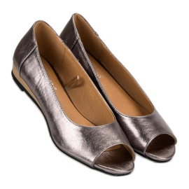 Nyitott lábujj VINCEZA balerinák szürke 1