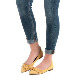 Corina Velúr balerinák sallangokkal sárga 1