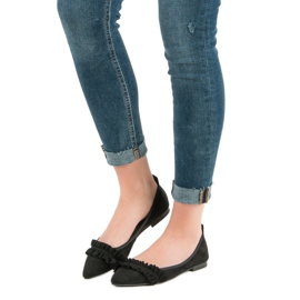 Corina Velúr balerinák sallangokkal fekete 1