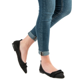 Corina Velúr balerinák sallangokkal fekete 2