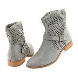 M.Daszyński Szürke velúr szürke SA142 női alkalmi csizma 4