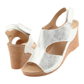 Filippo Ezüst 785 Wedge szandál fehér szürke 4