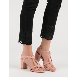 Laura Mode Elegáns szandál a bárban rózsaszín 2