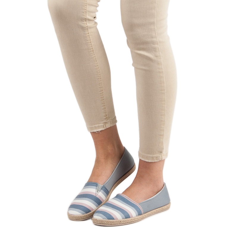 Sweet Shoes Csíkos Slipons szürke sokszínű 1