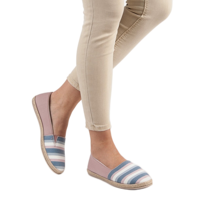 Sweet Shoes Csíkos Slipons sokszínű rózsaszín 2