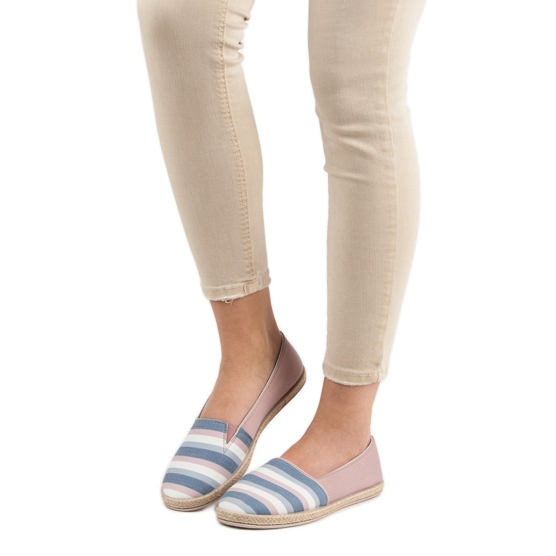 Sweet Shoes Csíkos Slipons sokszínű rózsaszín 1