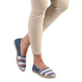 Sweet Shoes Csíkos Slipons kék 2