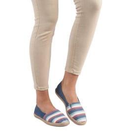 Sweet Shoes Csíkos Slipons kék 1