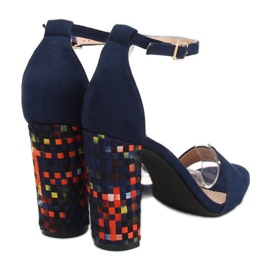 Navy blue magas sarkú szandál 708-24 Navy sokszínű sötétkék 2
