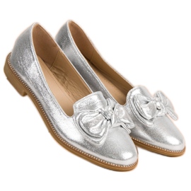 Forever Folie Ezüst balerina íjjal szürke 1