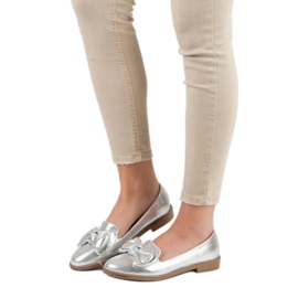 Forever Folie Ezüst balerina íjjal szürke 2