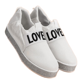 Bestelle Csúszós cipők csillogással fehér 2