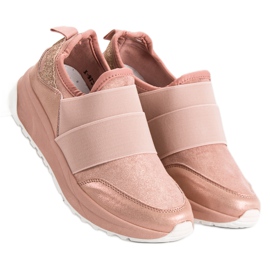 Ideal Shoes Kényelmes csúszós cipők rózsaszín 2