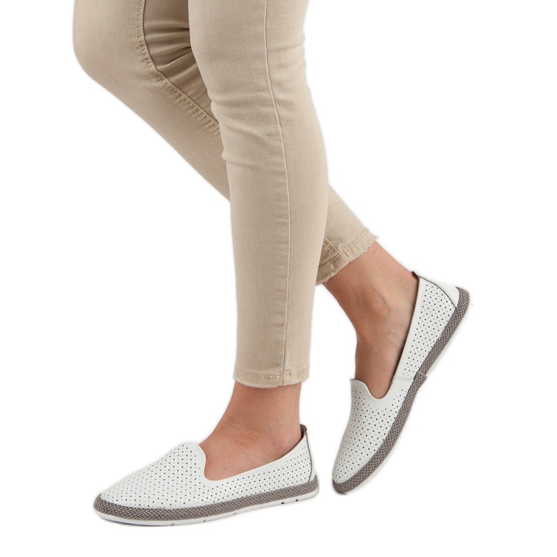 Filippo Bőr áttört urak fehér 2