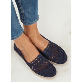 Navy blue csipke espadrilles JX1020 Navy sötétkék 1
