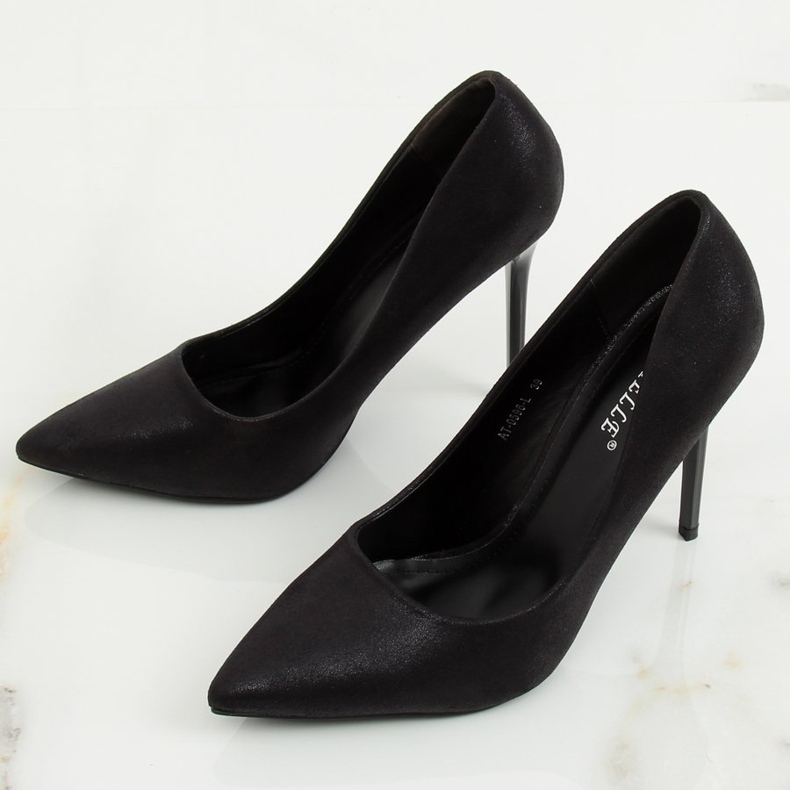 Fekete női magas sarkú cipő AT-0596-L Fekete 1