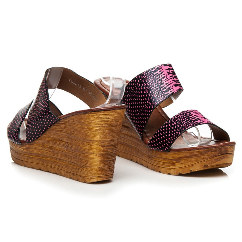 Sergio Todzi Wedge szandál fekete rózsaszín 1