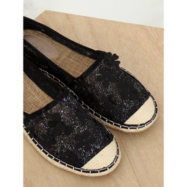 Fekete csipke espadrilles MB188-225 Fekete 2