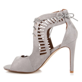 Queen Bee Kötve velúr szandál szürke 1