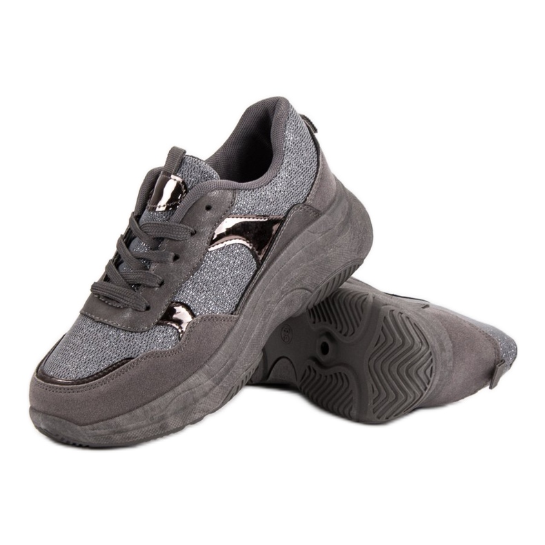 Csillogó cipők a platformon szürke 1