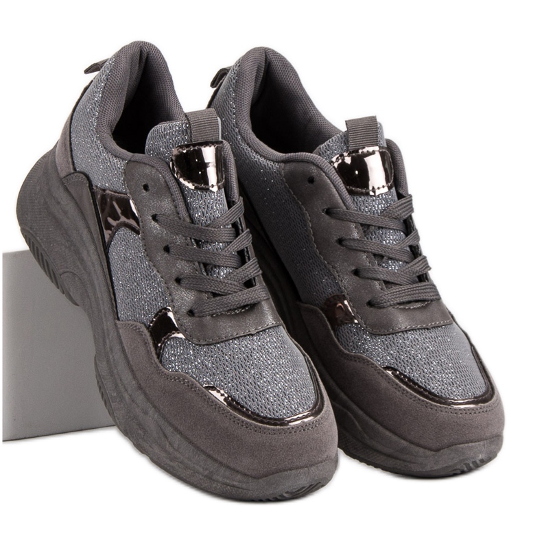 Csillogó cipők a platformon szürke 2