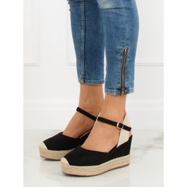 Fekete Espadrilles ékeken T331P Fekete 2