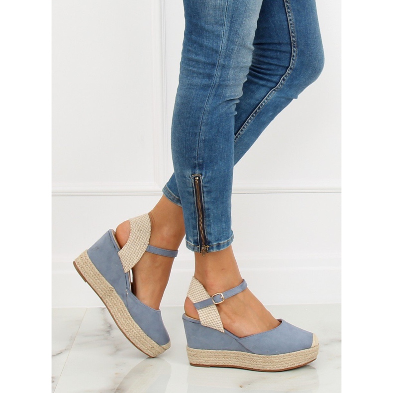 Kék Espadrilles ékeken T331P Kék 2