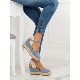 Kék Espadrilles ékeken T331P Kék 1
