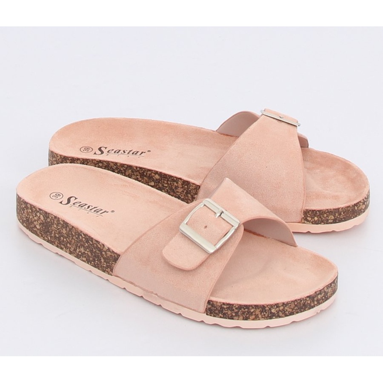 Rózsaszín CK61P Rózsaszín velúr papucs 1