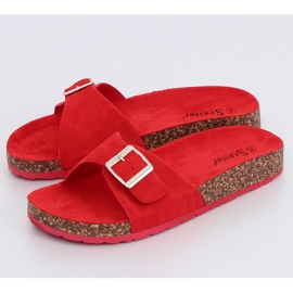 Piros velúr papucs CK61P Red 1