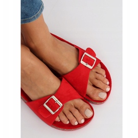 Piros velúr papucs CK61P Red 2