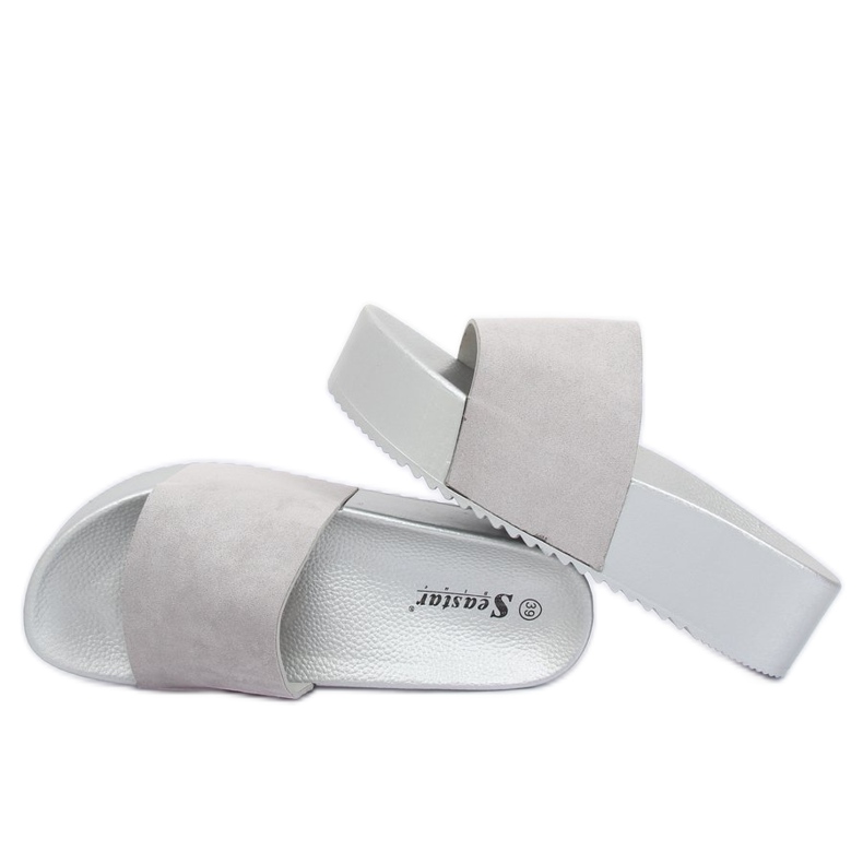 Szürke CK76P Szürke magas talpú papucs 1