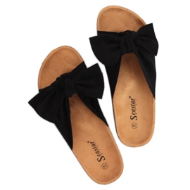 Fekete velúr fekete CK02P Fekete papucs 1